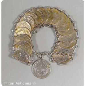 Coin silver bracelet 50 Piastres Rep Libanaise Image