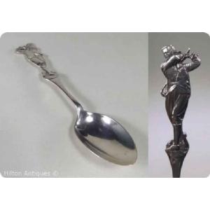 English STG silver Golfing spoon HM Birm 1913 Image