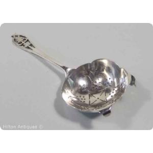 English STG silver Tea Strainer EV Sheffield 1959 Image