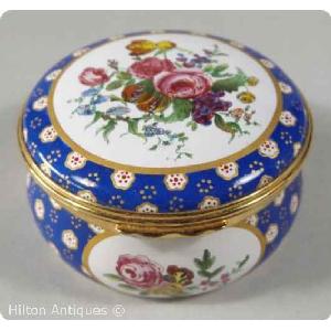 Halcyon Days Enamel Box Sevres Floral Design 6.1cm Image