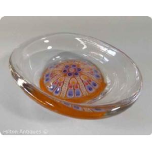 English millefiori glass Paperweight Pin Dish 13cm Image