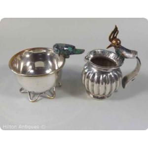 Los Castillo vintage Creamer and Sugar bowl 7-10cm Image