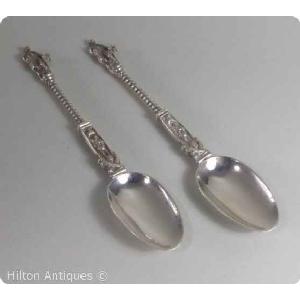 Antique Dutch solid silver Apostle spoons x 2 Image