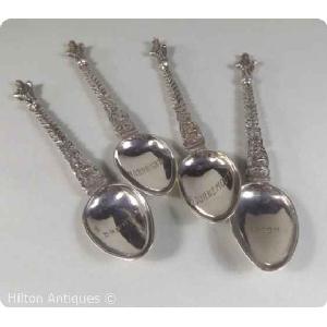 Antique Dutch solid silver Apostle spoons x 4 Image