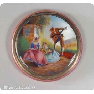 Vintage Cont 835 Silver & Guilloche Enamel Compact Image